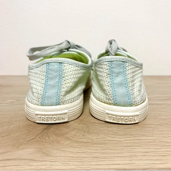 Tretorn Tournament Net Sneakers Size 8.5‎ Mint Green Cotton Mesh Knit Womens - Picture 6 of 9